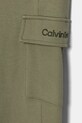 Хлопчик Дитячі бавовняні штани Calvin Klein Jeans RELAXED TAPERED LEG CARGO IB0IB02409.PPYA зелений