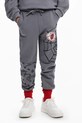 Хлопковые спортивные штаны Desigual 25SBPK01 серый