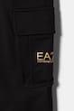 Момче Детски памучен спортен панталон EA7 Emporio Armani 7B000028.AF10380 черен