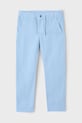 Mayoral pantaloni cu amestec de in pentru copii bumbac albastru 3568.5E.Mini.PPYA