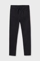 Dětské bavlněné kalhoty Mayoral relaxed fit látka černá 6525.7C.Junior.PPYA