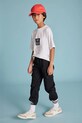 Mayoral pantaloni cu amestec de in pentru copii panza negru 6526.7D.Junior.PPYA
