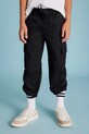 Mayoral pantaloni cu amestec de in pentru copii 6526.7D.Junior.PPYA negru