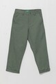 United Colors of Benetton spodnie lniane dziecięce tkanina zielony 43WBCF02U.G.Seasonal