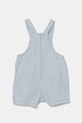 Детский льняной ромпер United Colors of Benetton 4OGMAT01A.W.Seasonal голубой SS25