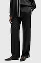 Παντελόνι από μετάξι AllSaints CHARLI W010TB μαύρο SS25