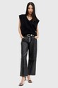 AllSaints pantaloni de bumbac TAY CARPENTER drept negru W022EB