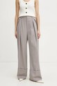 Victoria Beckham spodnie wełniane tkanina fioletowy 1125WTR006059A
