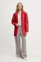 Victoria Beckham spodnie wełniane 1125WTR006059A fioletowy SS25