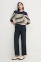 Nohavice s prímesou vlny Tommy Hilfiger WW0WW44606 tmavomodrá SS25