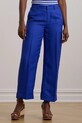 Lauren Ralph Lauren spodnie lniane 200957332 niebieski SS25