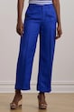Lauren Ralph Lauren spodnie lniane 200957332 niebieski SS25