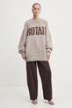Rotate jeansy bawełniane 113361578 brązowy SS25
