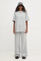 Rotate spodnie bawełniane 1134232387 szary SS25