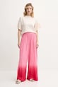 Pinko spodnie bawełniane 104756.A2G4 różowy SS25
