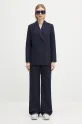 A.P.C. spodnie bawełniane pantalon margaret COHFU.F08476 granatowy