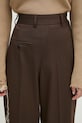 Nohavice s prímesou vlny MM6 Maison Margiela hnedá S52KA0516