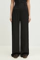 MM6 Maison Margiela spodnie z domieszką wełny prosty czarny S52KA0516