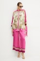 Luisa Spagnoli selyemnadrág 542106 rózsaszín SS25