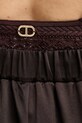 Luisa Spagnoli pantaloni de mătase maro 542106