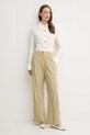 Sisley pantaloni 47ICLF06O verde SS25