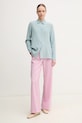 Weekend Max Mara pantaloni de lana 2515131041600 roz SS25