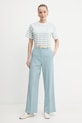 Weekend Max Mara pantaloni de lana 2515131041600 turcoaz SS25
