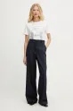 Weekend Max Mara pantaloni de lana 2515131041600 bleumarin SS25