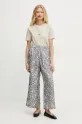 Weekend Max Mara pantaloni de matase 2515131091600 albastru SS25