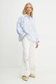 Бавовняні штани Weekend Max Mara 2515131022600 бежевий SS25