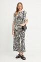 Weekend Max Mara spodnie jedwabne 2515131082600 czarny SS25
