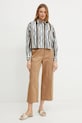 Weekend Max Mara pantaloni de bumbac 2515131092600 bej SS25
