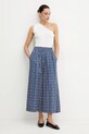 Weekend Max Mara spodnie bawełniane 2515131102600 niebieski SS25