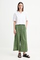 Weekend Max Mara pantaloni de bumbac 2515131102600 verde SS25