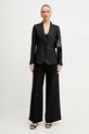 Weekend Max Mara spodnie z domieszką lnu 2515131132600 czarny SS25