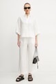MM pantaloni din in 2516131018600 alb SS25
