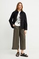 MM pantaloni din in 2516131018600 verde SS25