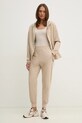 United Colors of Benetton pantaloni de trening din bumbac 3UNIDF01A bej SS25