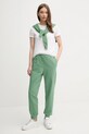 United Colors of Benetton spodnie dresowe bawełniane 3UNIDF01A zielony SS25