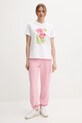 Бавовняні спортивні штани United Colors of Benetton 39BLDF01B рожевий SS25
