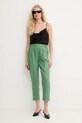 United Colors of Benetton spodnie lniane 4AGH558X5 zielony SS25