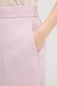 Odzież United Colors of Benetton spodnie damskie lniane 4AGHDF08K różowy