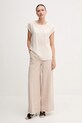 United Colors of Benetton pantaloni din amestec de in 49KBDF091 bej SS25