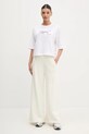 Reebok Classic pantaloni de trening din bumbac 100214070 bej SS25