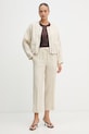 United Colors of Benetton hlače ženske od lana 4AGHDF08J bež SS26