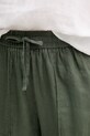 United Colors of Benetton hlače za žene od lana zelena 4AGHDF08J