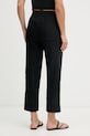 Ρούχα United Colors of Benetton Παντελόνι γυναικείο λινό 4AGHDF08J μαύρο