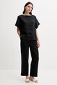 United Colors of Benetton pantaloni din in 4AGHDF08J negru SS25