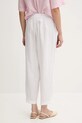 Льняні штани United Colors of Benetton 4AGHDF08L білий SS25