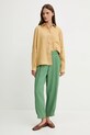 Ленен панталон United Colors of Benetton 4AGHDF08L зелен SS25